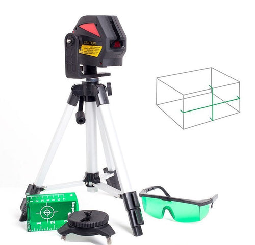 POWERLINE Hi Vis Green Beam Cross Line Laser Level Kit With Tripod X2G