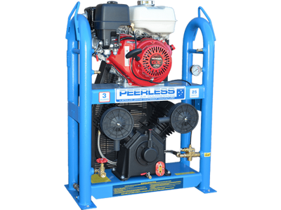 PEERLESS PV25 Under&Over Petrol Air Compressor: Belt Drive, Honda GX270, 545LPM