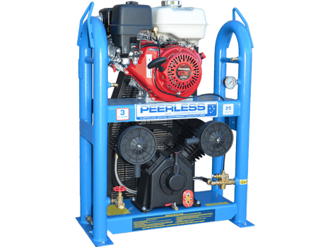 PEERLESS PV25 Under&Over Petrol Air Compressor: Belt Drive, Honda GX270, 545LPM