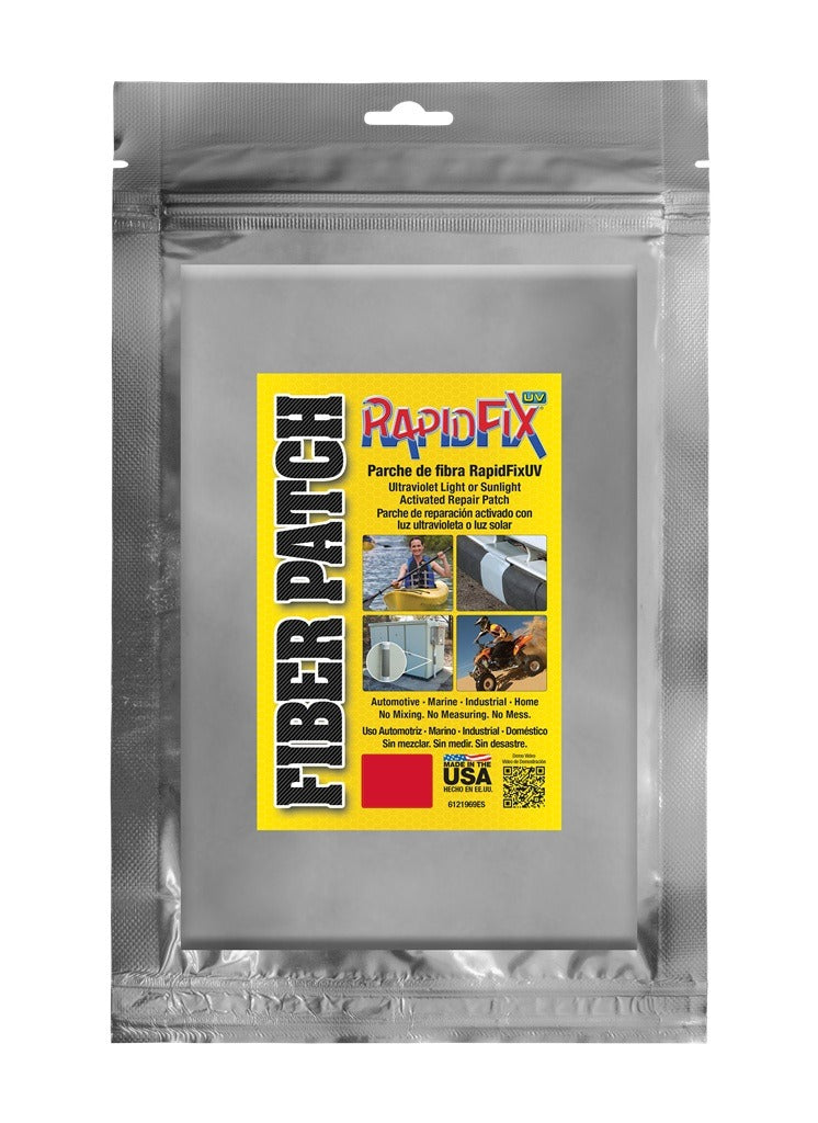 RAPID FIX Self Adhesive Fibre UV Repair Patch - SMALL  75mm x 150mm QPS
