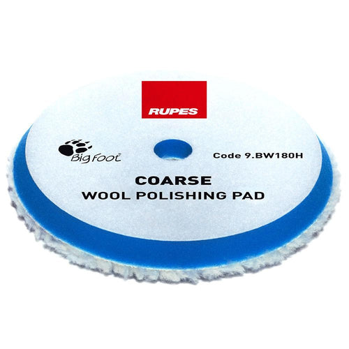 RUPES Bigfoot 180mm Coarse Blue Wool Polishing Pads - 2 Pack