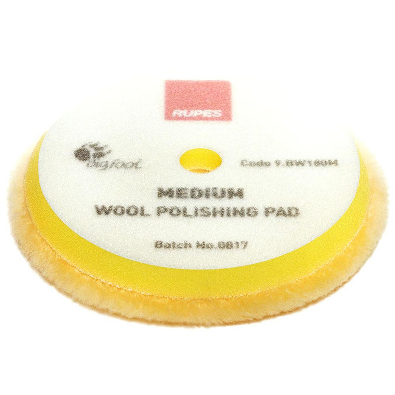 RUPES Bigfoot 100mm Medium Yellow Wool Polishing Pads - 2 Pack