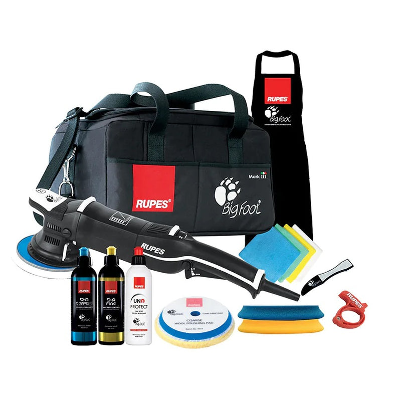 RUPES LHR21E/DLX BigFoot Random Orbital Polisher Buff Deluxe Combo Kit-Mark III -LUX