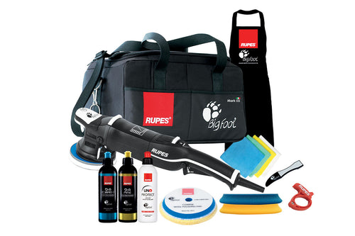 RUPES LHR15E/DLX BigFoot Random Orbital Polisher Buff Deluxe Combo Kit-Mark III-LUX