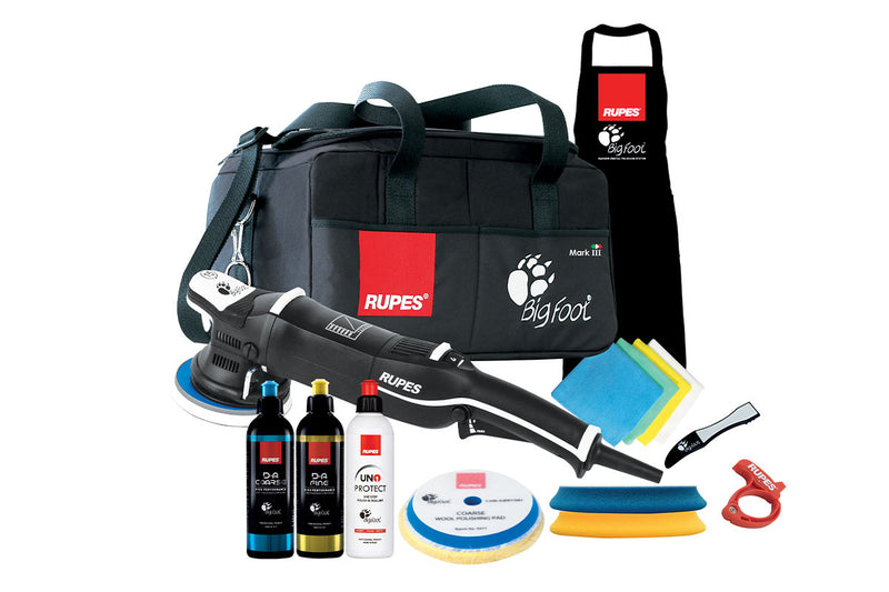 RUPES LHR15E/DLX BigFoot Random Orbital Polisher Buff Deluxe Combo Kit-Mark III-LUX