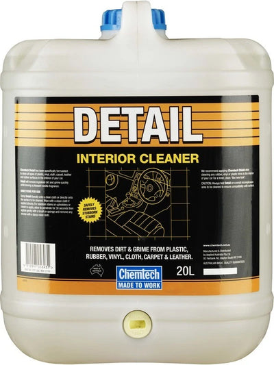 CHEMTECH DETAIL INTERIOR CLEANER 20L-PLASTIC,VINYL,CARPET,LEATHER,RUBBER -ATD