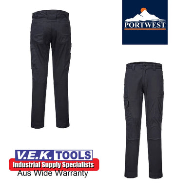 PORTWEST Workwear Tradie Slim Fit Stretch Cargo Pants-Grey  -JTD