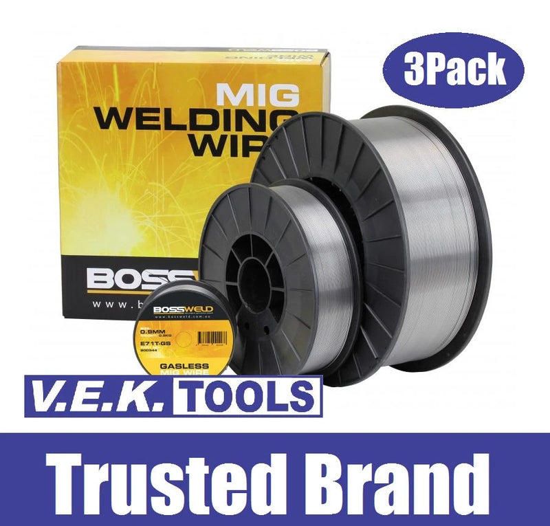BOSS GAS MIG WELDER WELDING WIRE ALUMINIUM 0.8MM 0.5KG 3PACK 200192X3