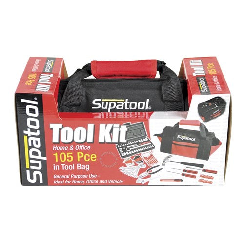SUPATOOL TOOLBAG KIT 105 PIECE 1/4