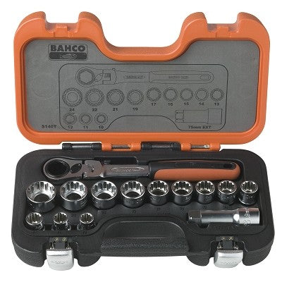 BAHCO 14 Piece Go Through Socket Set S140T