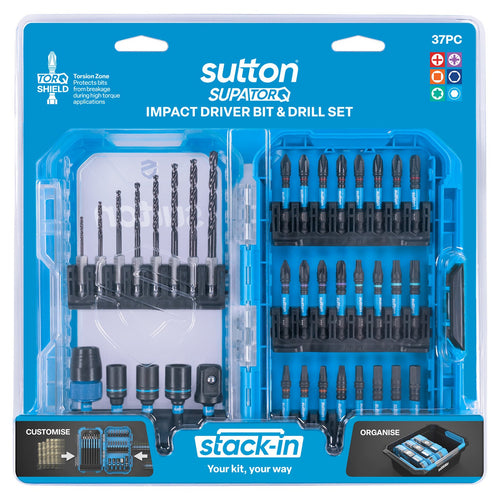 Sutton SupaTorq Stack-In Driver Bit & Impact Drill Set 37 Piece S251S37A