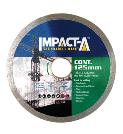 IMPACTA - CONTINUOUS RIM DIAMOND BLADE 125MM X 22.23MM