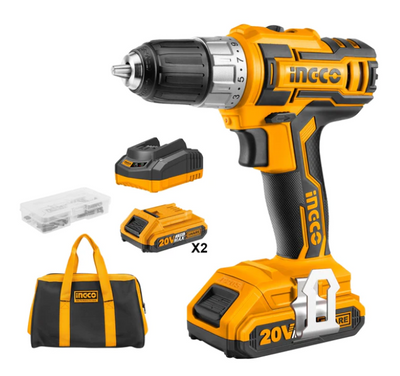 INGCO Li-ion Cordless Drill 20V Kit