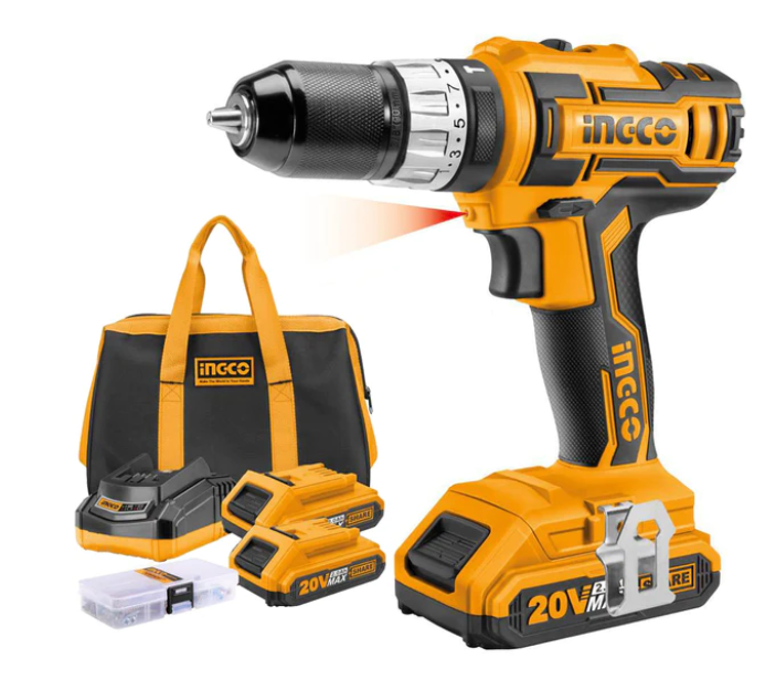 INGCO Li-ion Cordless Hammer Drill 20V Kit