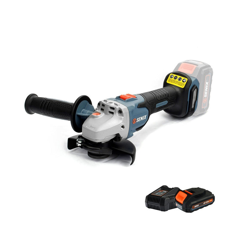Senix X2 18V Cordless 125mm Angle Grinder Kit