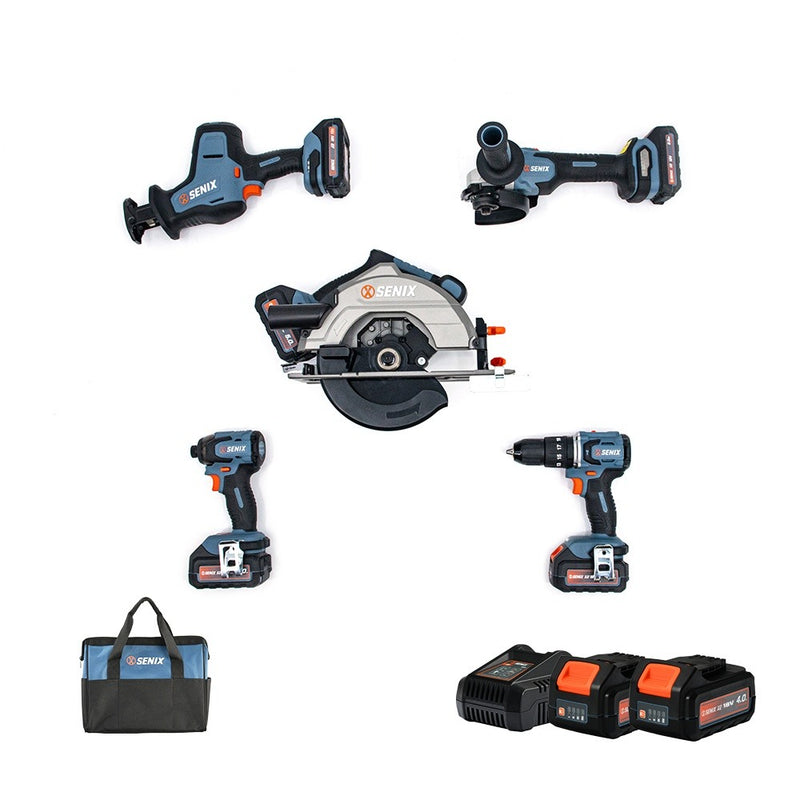 Senix X2 18V Cordless 5 Piece Combo Kit S1