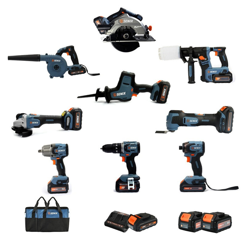 Senix X2 18V Cordless 9 Piece Combo Kit S1