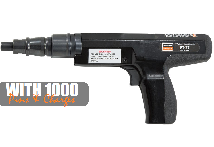 Simpson Strongtie PA Powder Actuated Nail Gun Pins & Chargers Combo-Concrete, Steel, Timber PT27COMBO