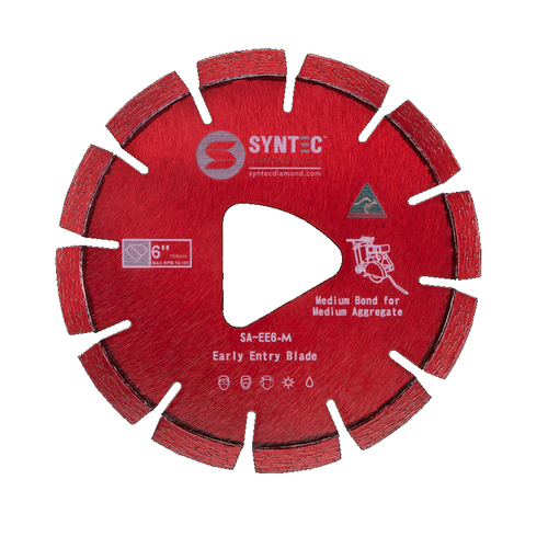 SYNTEC Segmented Early Entry Soft Cut Diamond Blade-6"/154mm- Medium