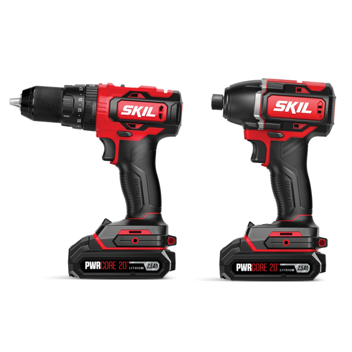 SKIL 20V BRUSHLESS HAMMER DRILL & IMPACT DRIVER KIT-CB7483E-20