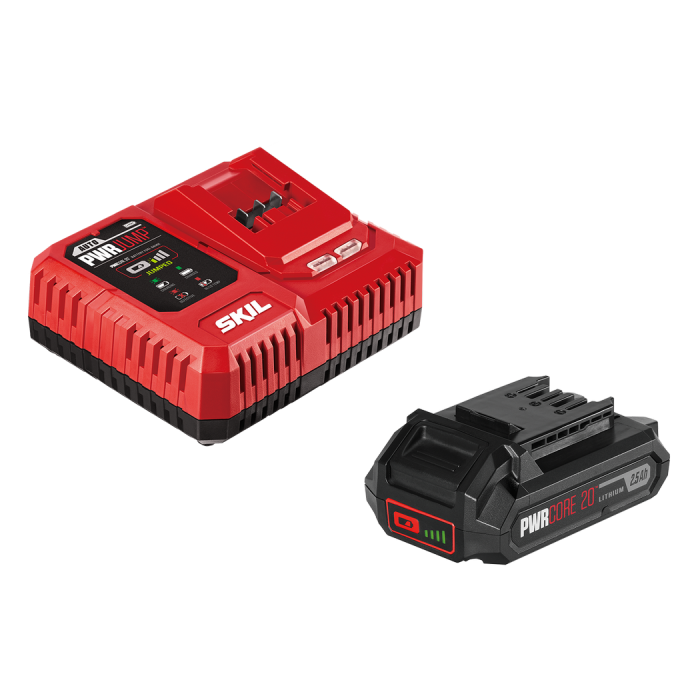 SKIL PWRCORE 20 STARTER KIT BATTERY & CHARGER-CB7563E-10