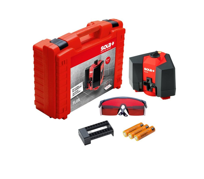 SOLA Premium Red Beam FLOX CrossLine & Floor Tile  Laser Level Kit