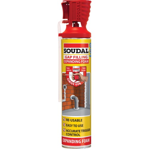 SOUDAL Genius Gun Polyurethane Gap Filling Expanding Foam-Jumbo 750ml 130373