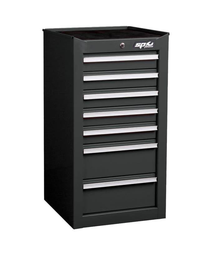 SP Tools SP40131 Custom Series 7 Drawer Side Cabinet Black Chrome