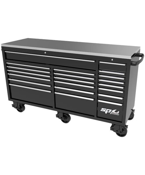 SP Tools SP44825 73in USA Sumo 21 Drawer Roller Cabinet Black Chrome