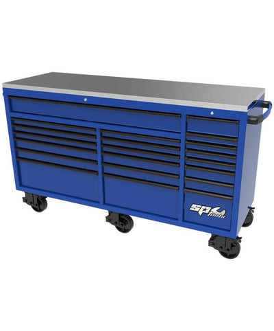 SP Tools SP44825BL 73in USA Sumo 21 Drawer Roller Cabinet Blue Black