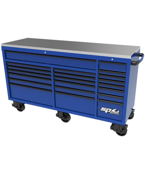 SP Tools SP44825BL 73in USA Sumo 21 Drawer Roller Cabinet Blue Black