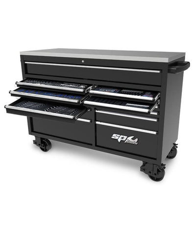 SP Tools SP50805 465pc 59in USA Sumo Roller Cabinet Tool Kit Black Chrome