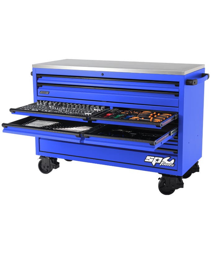 SP Tools SP50807BL 465pc 59in USA Sumo Roll Cab Tool Kit Blue