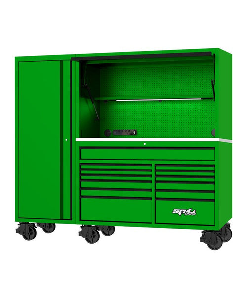 SP Tools SP50815G 730pc 86in USA Sumo Roll Cab Power Hutch Tool Kit Green Black