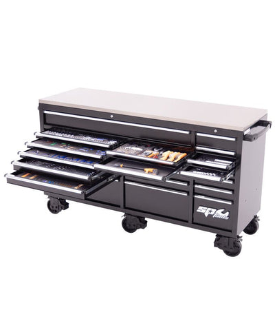 SP Tools SP50825 465pc 73in USA Sumo Roll Cab Tool Kit Black Chrome