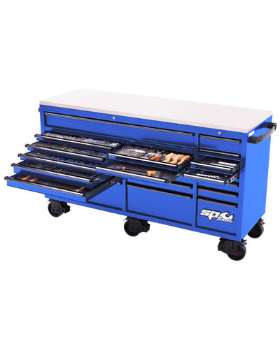 SP Tools SP50825BL 465pc 73in USA Sumo Roll Cab Tool Kit Blue Black