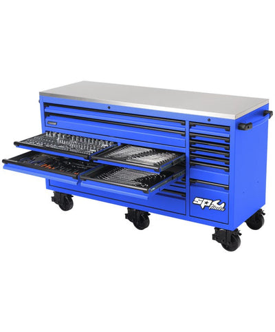SP Tools SP50827BL 465pc 73in USA Sumo Roll Cab Tool Kit Blue