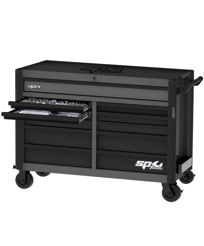 SP Tools SP53110GY 345pc 58in Apex Roll Cab Tool Kit Grey Black