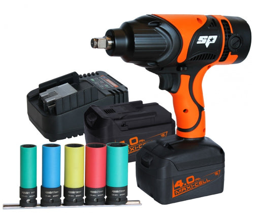 SP TOOLS  18v 1/2"Dr Impact Wrench Kit - 4.0Ah Max Lithium SP81127 -BFD