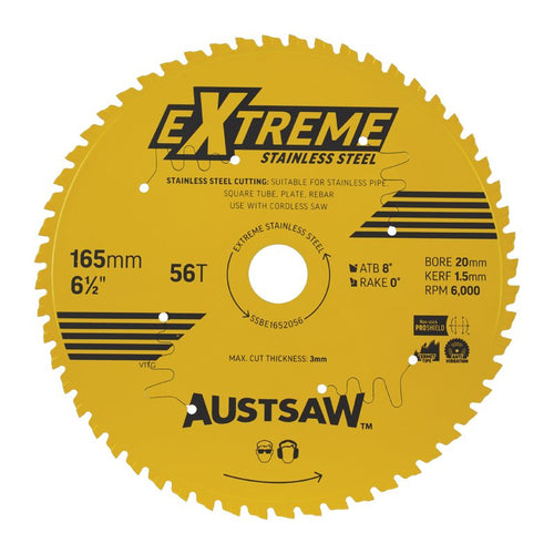 AUSTSAW Extreme Stainless Steel Blade 165mm x 20 x 56T