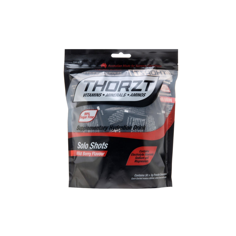 Thorzt Sugar Free Solo Shot - 50 x 3gm Sachets - Wild Berry  SSSFWB