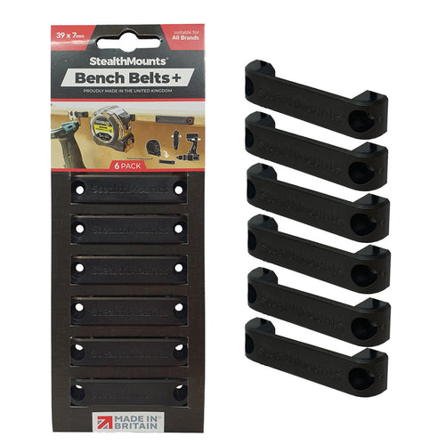 StealthMounts Bench Belts+ Black 6 Pack BB-PL-BLK-6