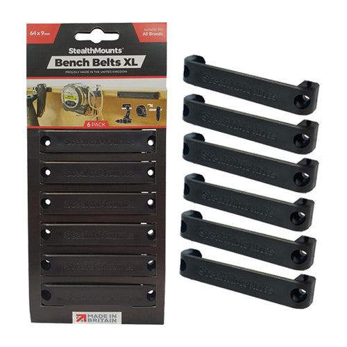 StealthMounts Bench Belts XL Black 6 Pack BB-XL-BLK-6