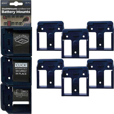 StealthMounts Bosch 18V battery mounts blue 6 pack BMBO18BLU6
