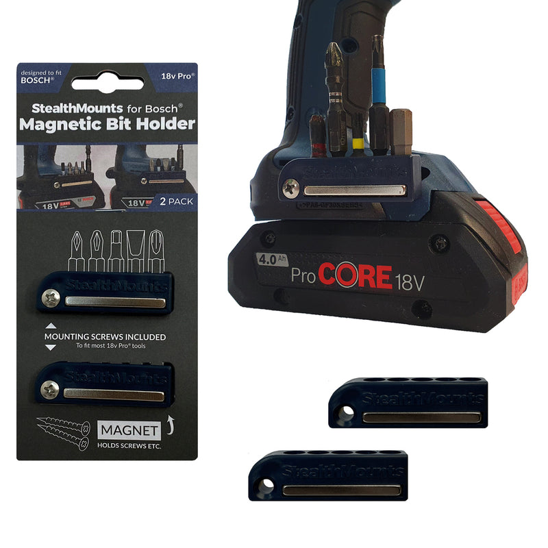 StealthMounts Bosch 18V magnetic bit holders blue 2 pack BH-BO-BLU-2