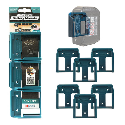 StealthMounts Makita 18V LXT Battery Mounts Blue 6 Pack BMMK18BLU6