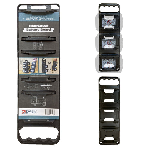 StealthMounts Makita 18V LXT Battery Board with Handle Black BD-MK18-H-1