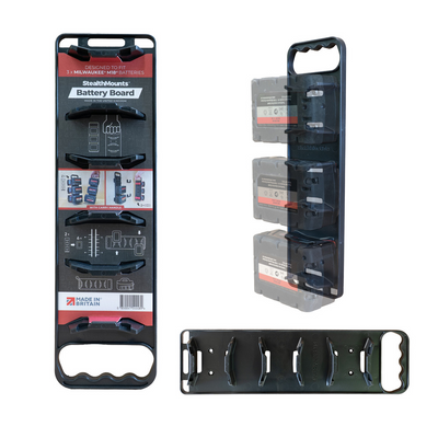 StealthMounts Milwaukee M18 Battery Board with Handle Black BD-MW18-H-1