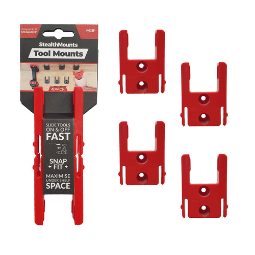 StealthMounts Milwaukee M18 tool mounts red 4 pack