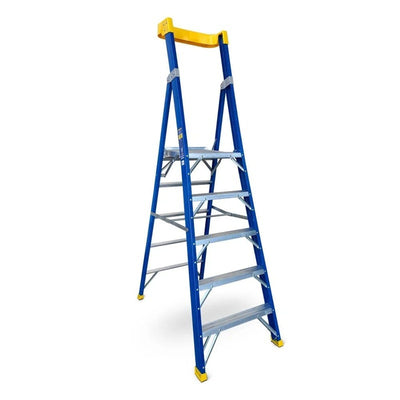 Step-Up STFPL-5 1.5m (5ft) 5-Step Industrial Fiberglass Platform Ladder-JTD